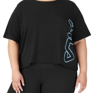 Fila Plus Size Black Crewneck T-shirt 1X NWT